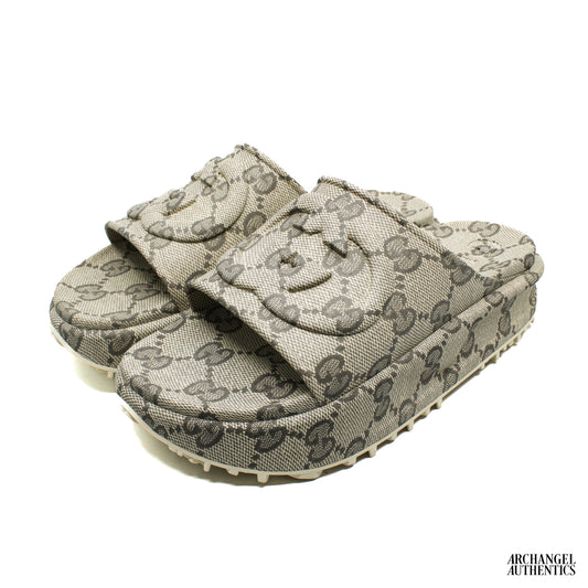 Gucci GG Slide Sandal Interlocking G Beige Ebony