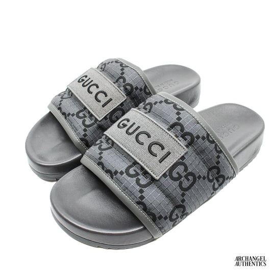 Gucci GG Slide Sandal 'GG Monogram - Grey Black'