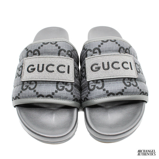 Gucci GG Slide Sandal 'GG Monogram - Grey Black'