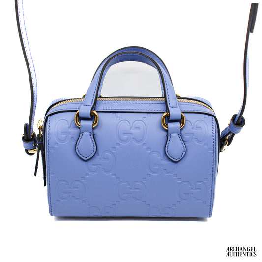 Gucci GG Super Mini Top Handle Bag Lilac Blue GG | 790130 AAC1Q 5242