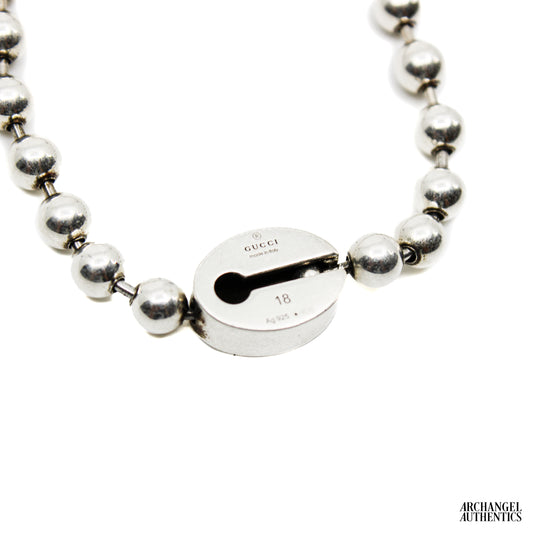 Gucci Interlocking G Boule Chain Bracelet Blue 753437 J8410 8136