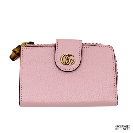 Gucci Medium Double G wallet with bamboo Pink | 739498 AABXM 5823