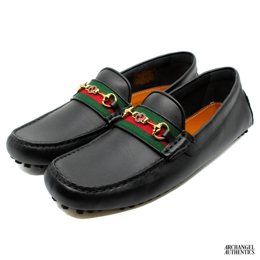 Gucci Mens Horsebit Driver Black