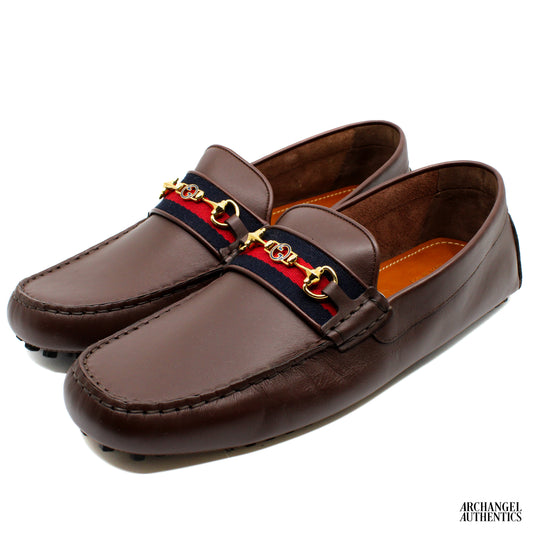 Gucci Mens Horsebit Driver Brown