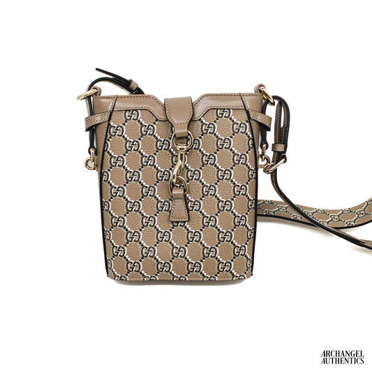 Gucci Mini Bucket Shoulder Bag GG Shadow Taupe/Grey | 782919 AADQ6 8647 | Retail: $2,980