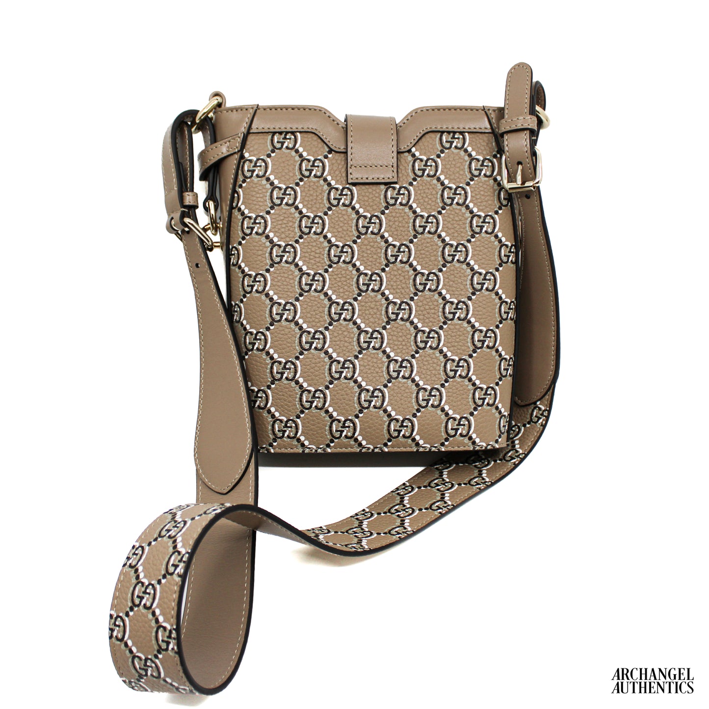Gucci Mini Bucket Shoulder Bag GG Shadow Taupe/Grey | 782919 AADQ6 8647 | Retail: $2,980