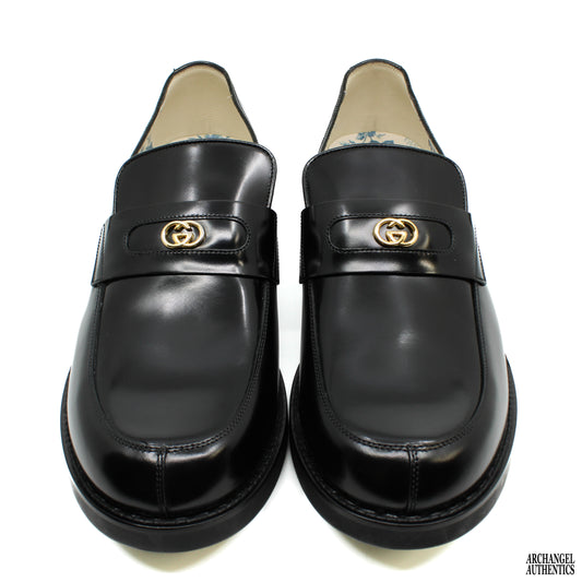 Gucci Mocasín Mocasín de cuero con logotipo entrelazado