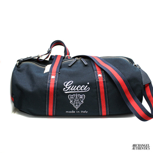 Gucci Navy Blue Canvas Duffle Bag | 816866 FAD78 4044 | Retail: $2,100