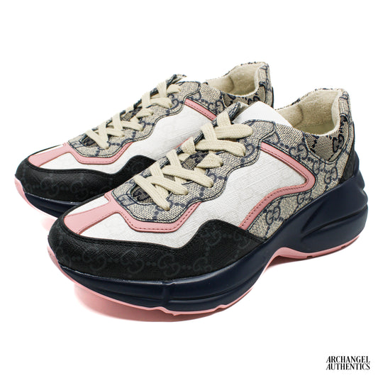Gucci Rhyton Sneaker Beige Blue Monogram (Women's)