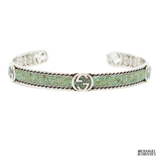 Gucci Sterling Silver Cuff Bracelet w/ Enamel | 645570 J8410 9071