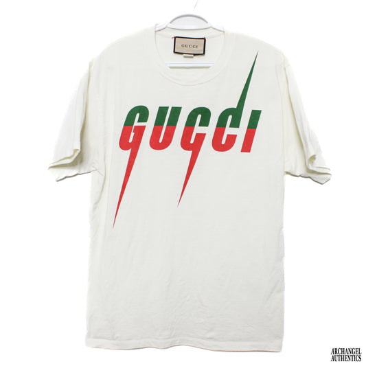 Camiseta Gucci con Estampado Gucci Blade Verde Rojo