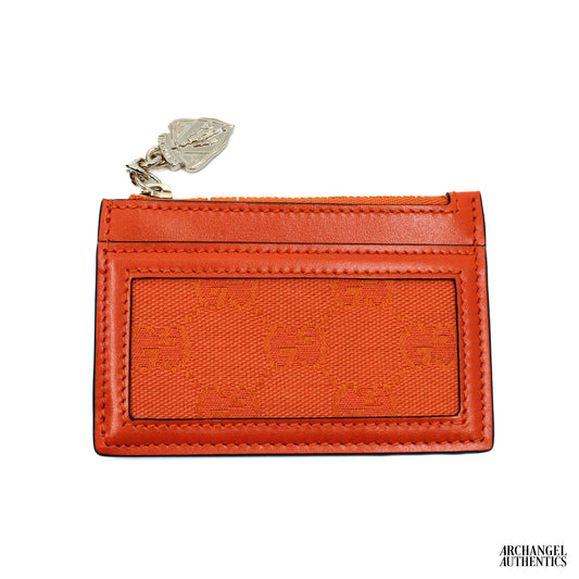 Gucci Zipper Card Holder Canvas GG Orange | 790033 FADHY 8564