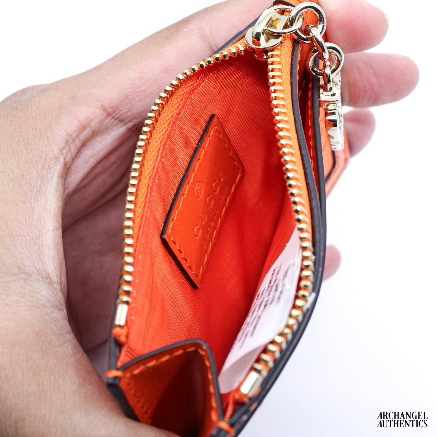 Gucci Zipper Card Holder Canvas GG Orange | 790033 FADHY 8564