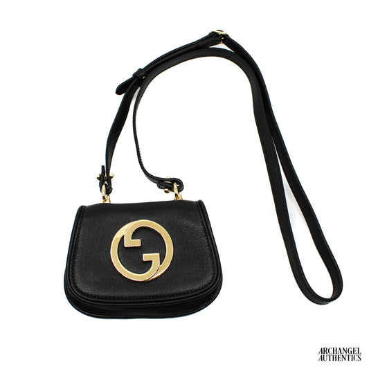 Gucci Blondie Pouch Wallet w/ Strap Black | 698635 UXX0G 1000