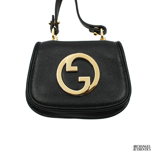 Gucci Blondie Pouch Wallet w/ Strap Black | 698635 UXX0G 1000