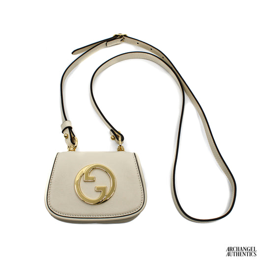 Gucci Blondie Pouch Wallet w/ Strap White | 698635 UXX0G 9022