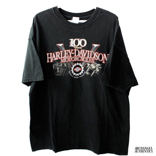 Harley Davidson Hal's New Berlin Wisconsin 100 Year Anniversary T-Shirt USA Black