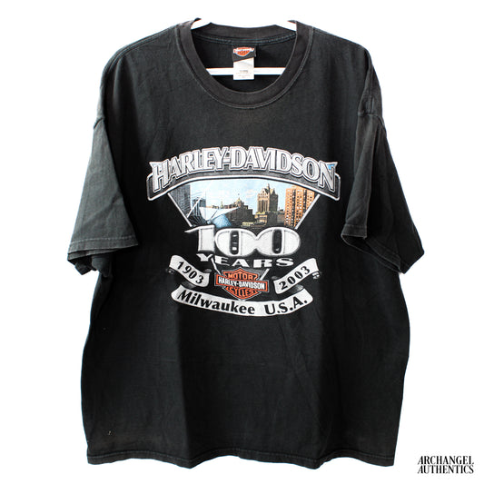 Harley Davidson Milwaukee Wisconsin 100th Anniversary T-Shirt USA Black
