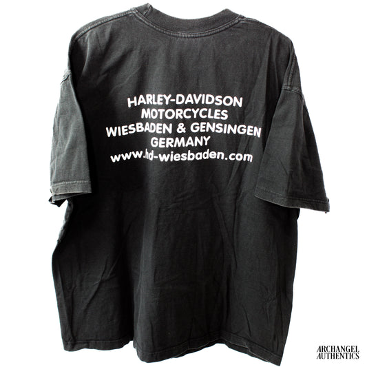 Harley Davidson USA Wiesbaden & Gensingen Germany T-Shirt Black