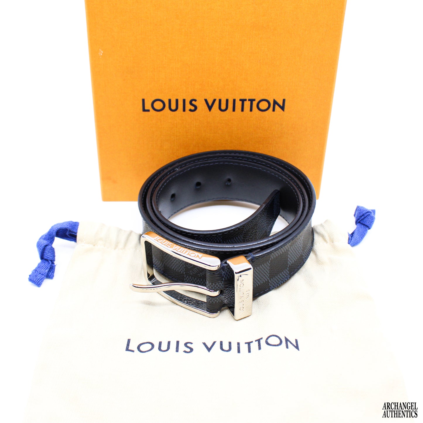 Louis Vuitton M6067 Damier Cobalt Sainteur Pont Neuf Belt