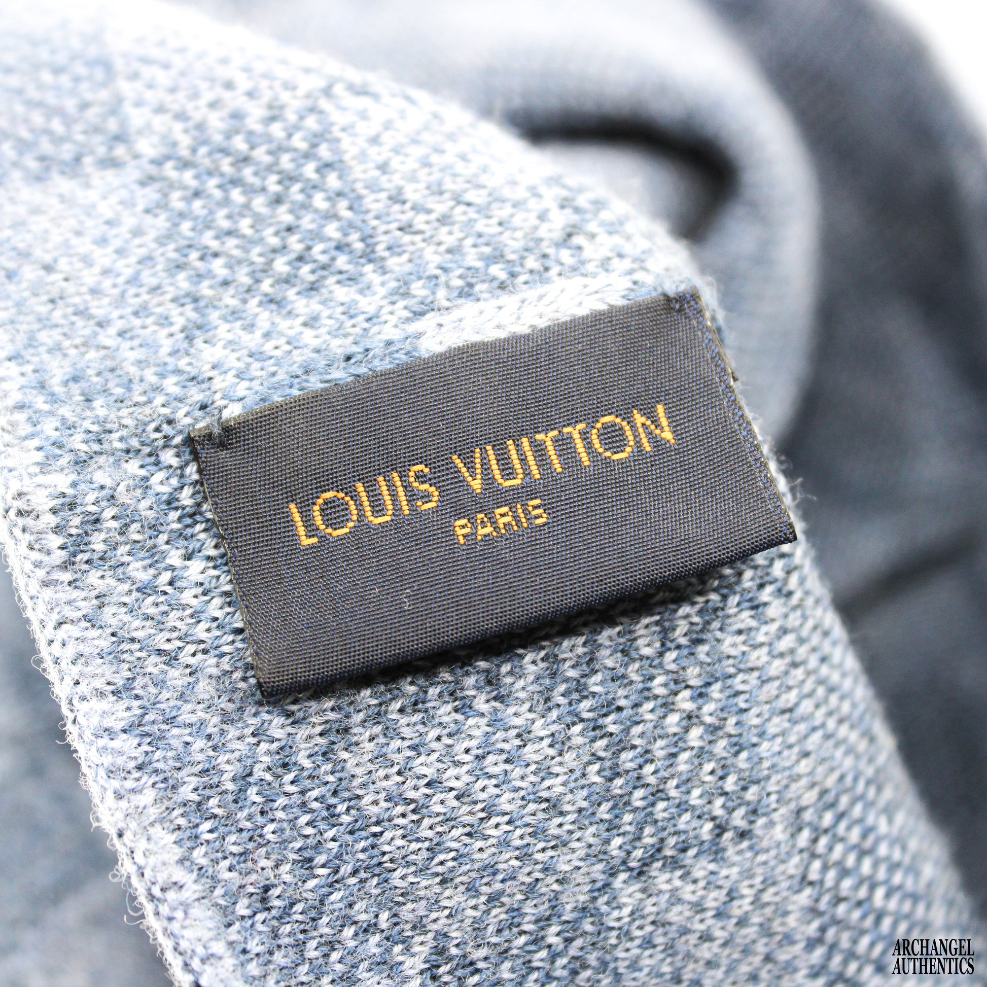 Louis Vuitton Damier Petit Damier Scarf, Blue