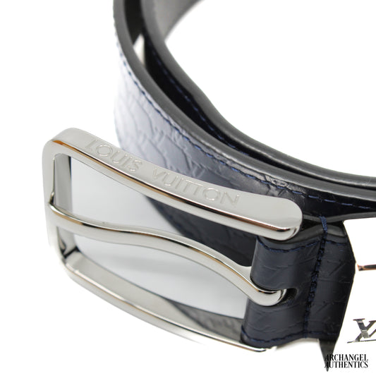 Louis Vuitton Pont Neuf 35mm Belt Leather Navy | M8929U | Size 90