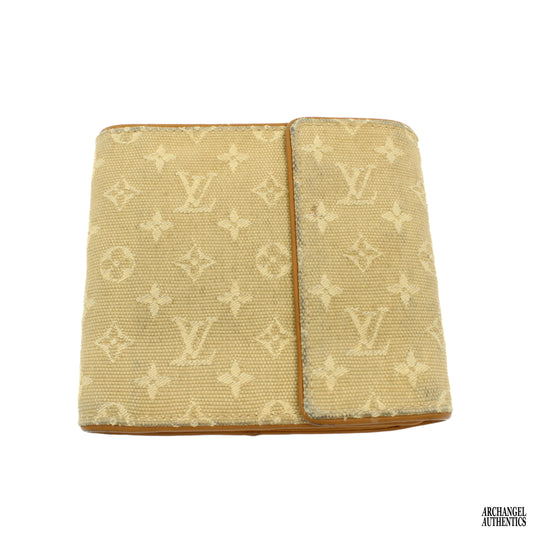 Louis Vuitton Porte Billets Mini Lin Pattern Compact Wallet