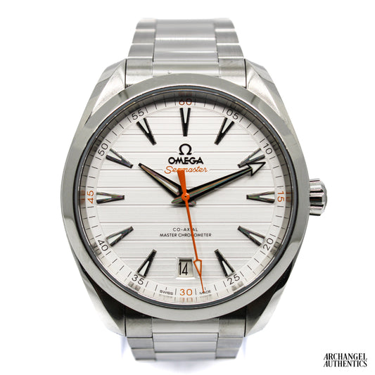 Omega Aqua Terra 150m SS White Dial Orange Second Hand | 220.10.41.21.02.001