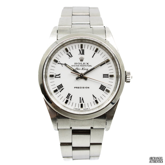 Rolex Airking esfera blanca con números romanos 1996