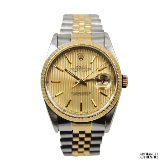 Rolex Datejust 36 Two-Tone | C. 1993 | Box & Papers | Ref. 16233 | Champagne Tapestry Dial