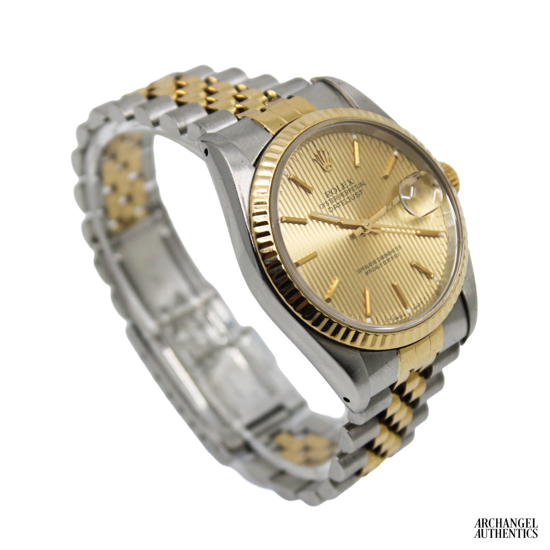 Rolex Datejust 36 Two-Tone | C. 1993 | Box & Papers | Ref. 16233 | Champagne Tapestry Dial