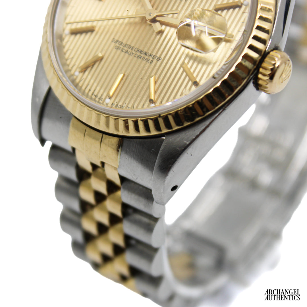 Rolex Datejust 36 Two-Tone | C. 1993 | Box & Papers | Ref. 16233 | Champagne Tapestry Dial