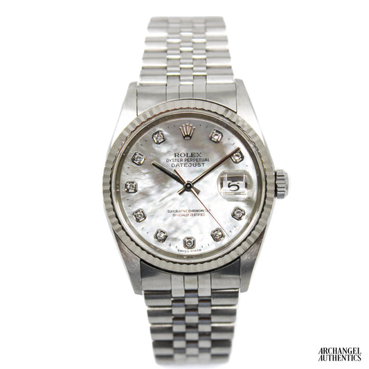 Rolex Datejust 36 | Ref. 16234 |Factory Mother of Pearl & Diamond Dial | c. 2000