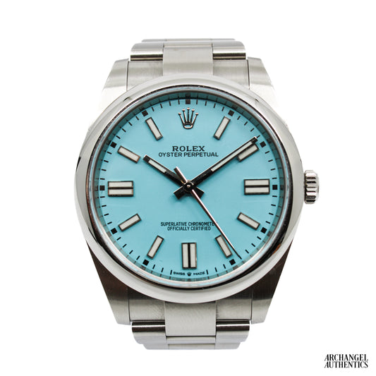 Rolex Oyster Perpetual 41 | AM Custom Turquoise Dial | Ref. 123400