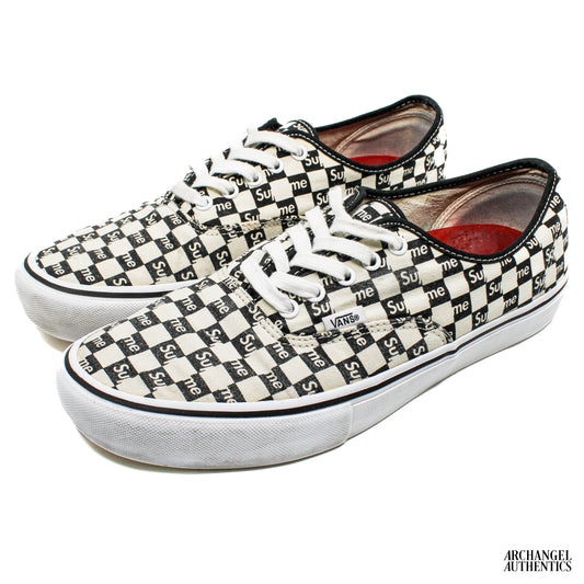 Vans Authentic x Supreme Black Checker Logo