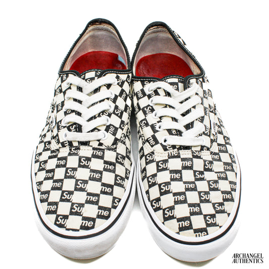 Vans Authentic x Supreme Black Checker Logo