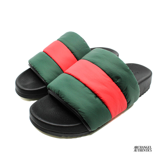 Gucci Padded Web Slide Green Red