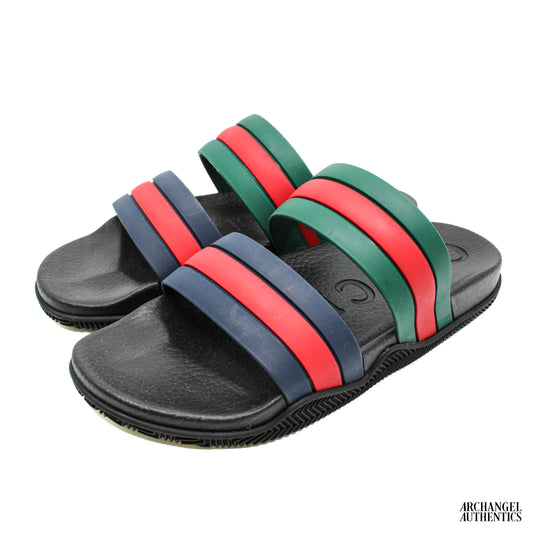 Gucci Agrado GRG Rubber Slide Black Blue Green Red