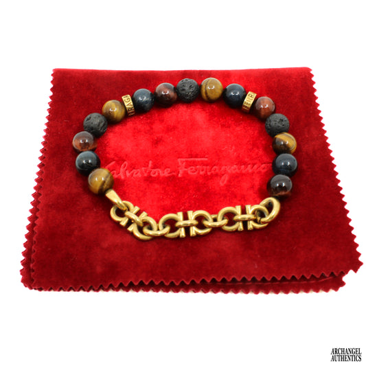 Salvatore Ferragamo Elastic Bead and Chain Bracelet