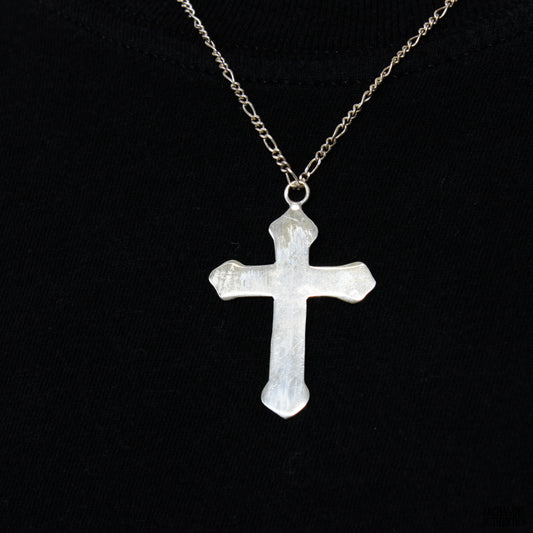 Sterling Silver Figaro Chain w/ Cross Pendant