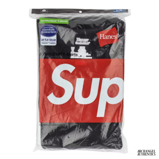 Supreme Black Hanes Tees Black