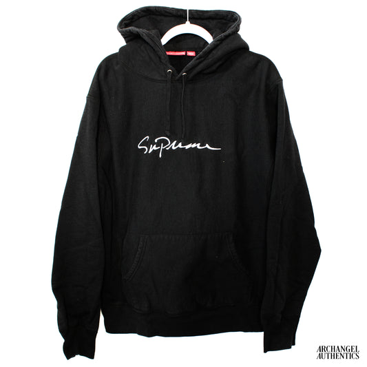 Supreme Classic Script Hoodie Black FW18 Black