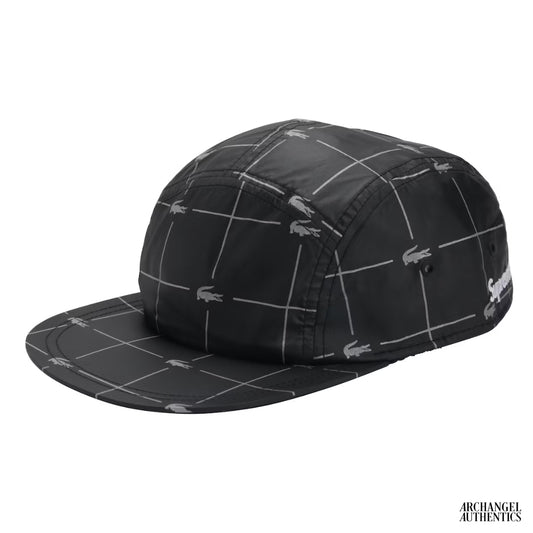 Supreme Lacoste Reflective Grid Nylon Camp Cap Black