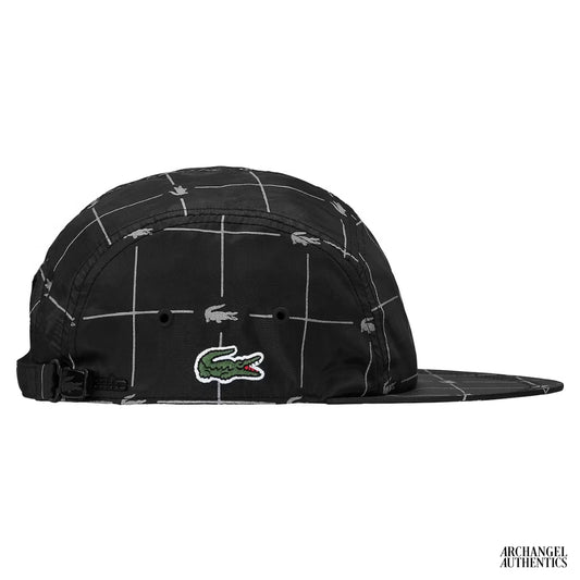 Supreme Lacoste Reflective Grid Nylon Camp Cap Black