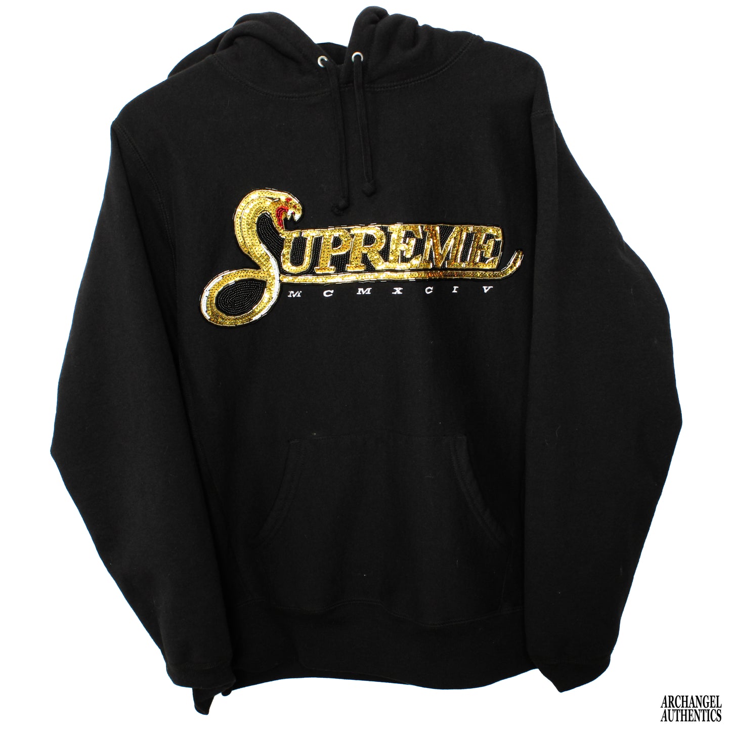 Supreme Sequin Viper Hooded Sweatshirt FW19 Black