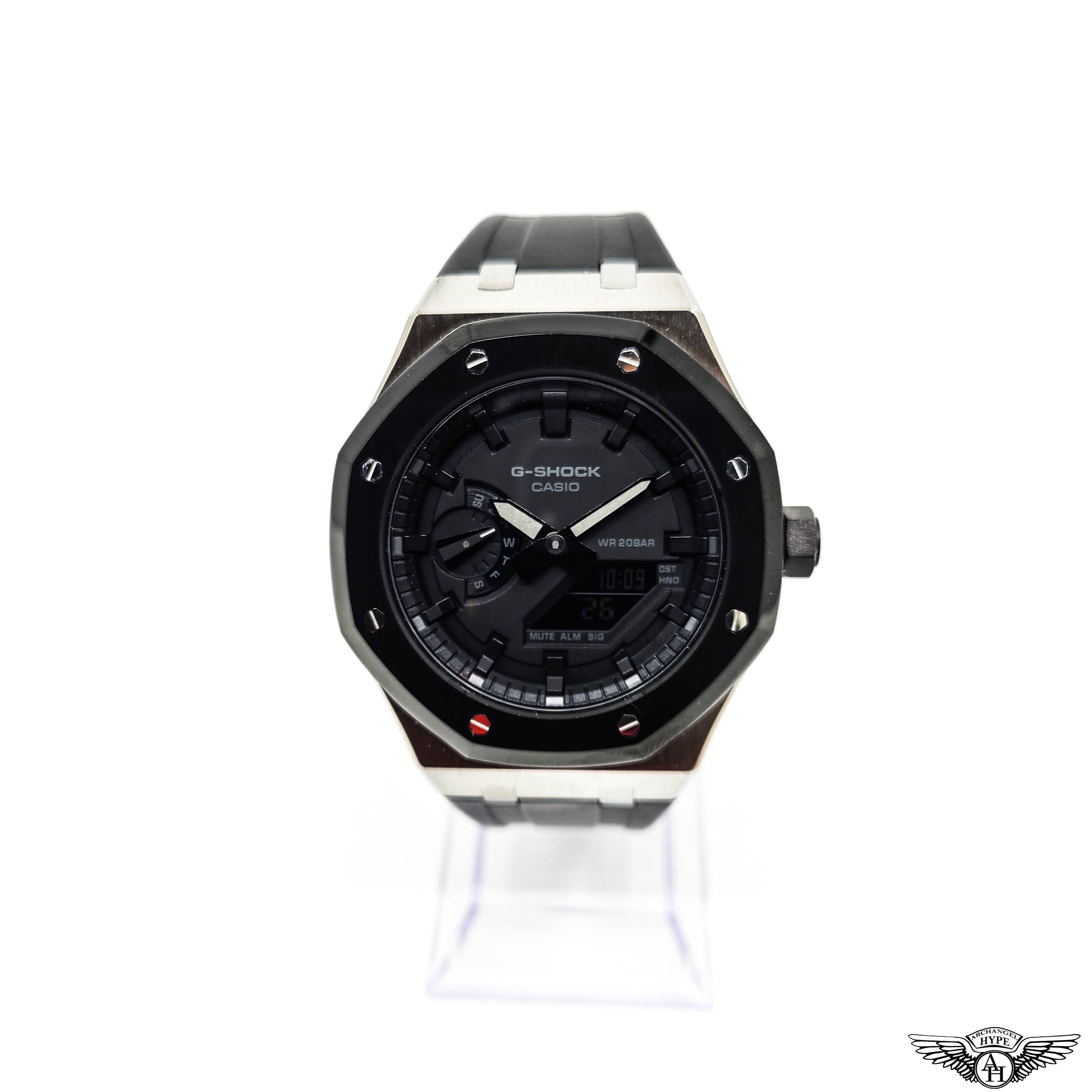 100% Genuine Casio G-Shock GA2100 Band & Bezel Replacement Set – Black Rubber Casioak Mod 4 thumbnail image