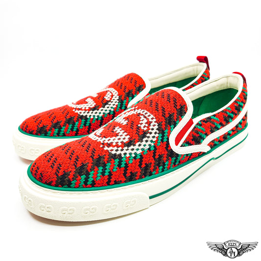 Gucci Tennis 1977 Slip-On Sneaker Houndstooth Motif