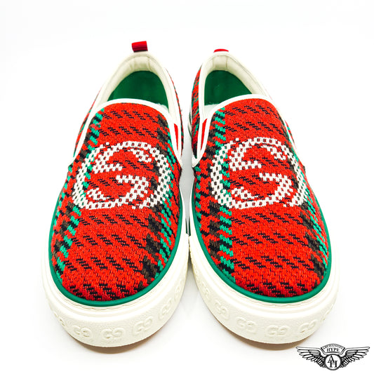 Gucci Tennis 1977 Slip-On Sneaker Houndstooth Motif