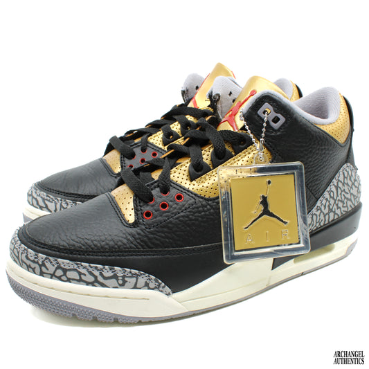 Jordan 3 Retro Black Cement Gold (Mujer)