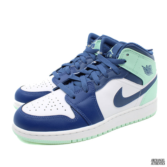 Nike Air Jordan 1 Mid GS Mystic Navy Mint Foam